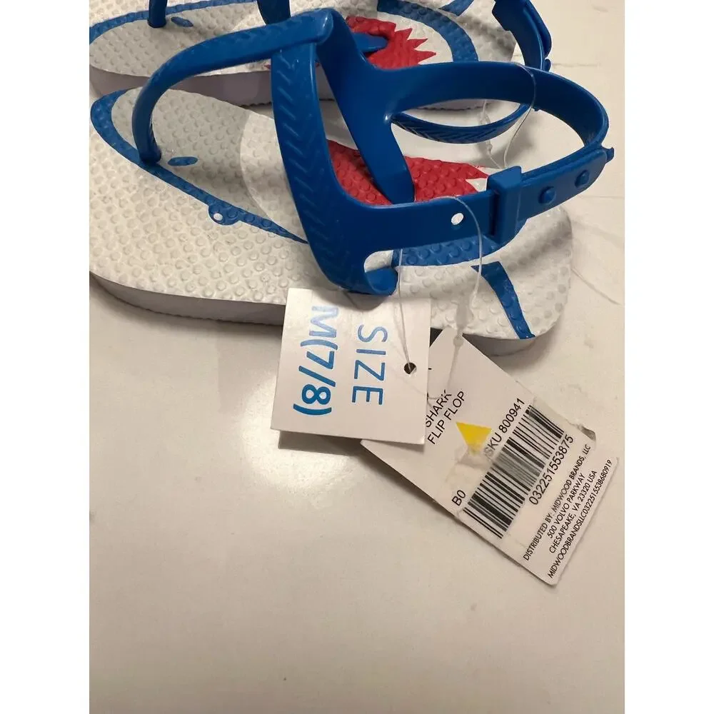 NWT Tropic Sun Toddler Shark Flip Flops 7/8